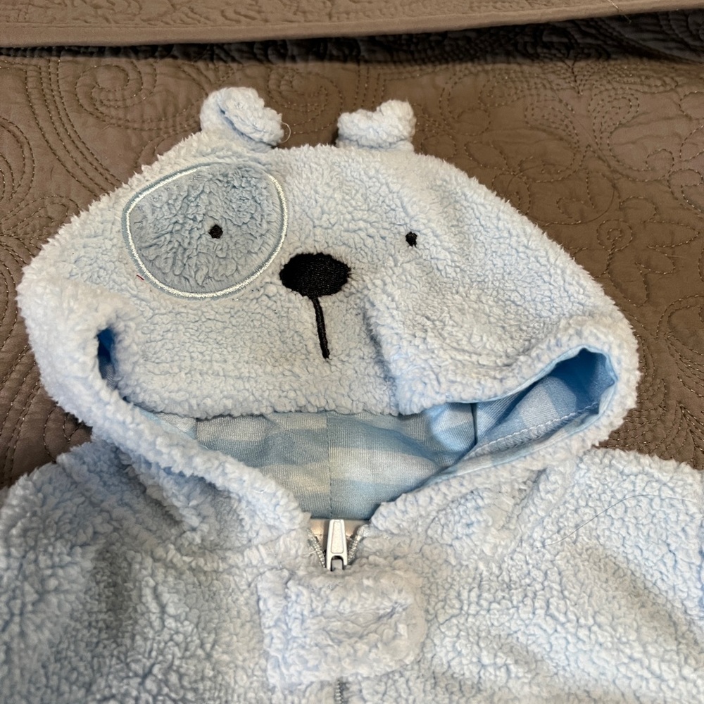 Light Blue Dog Pram Suit 3-6 Months